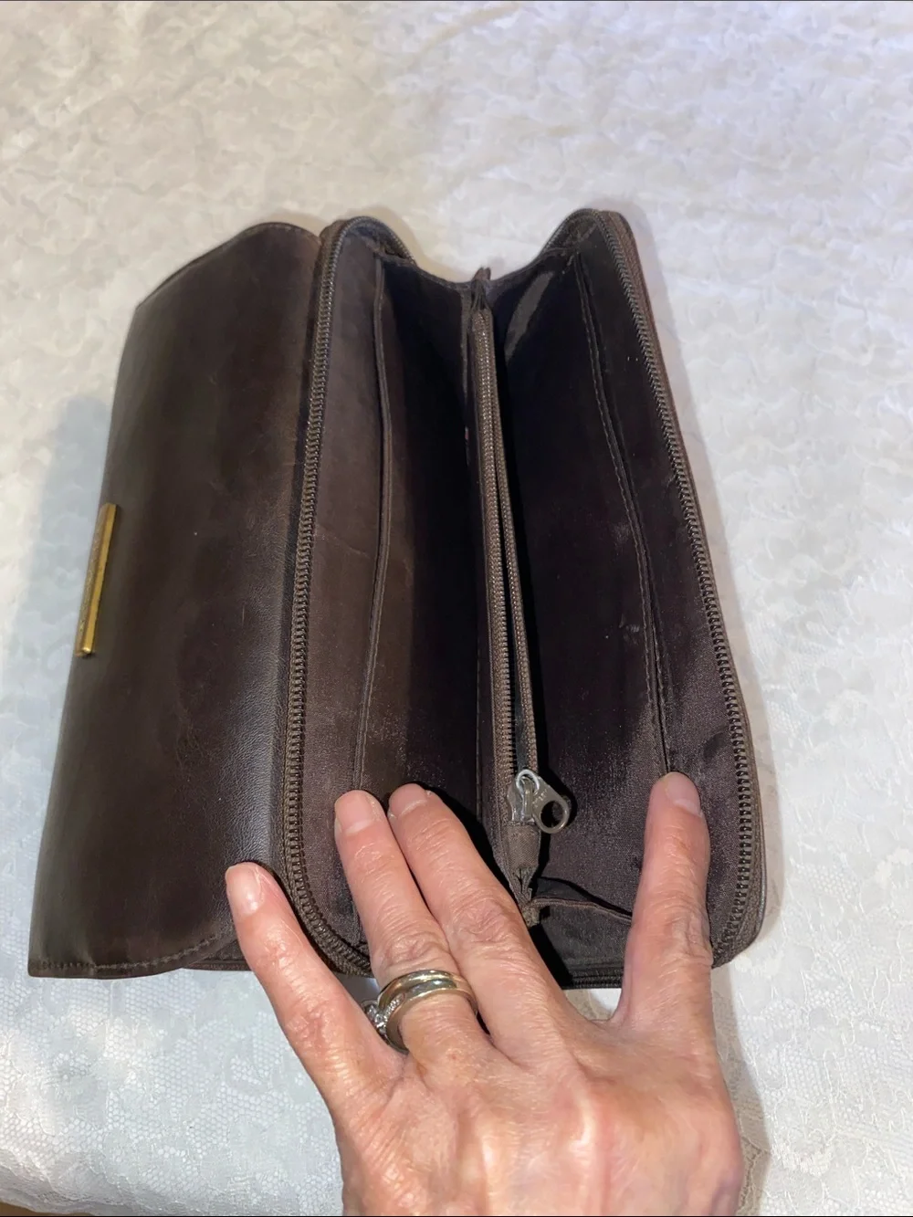 Villager Dark Brown Trifold Leather wallet
